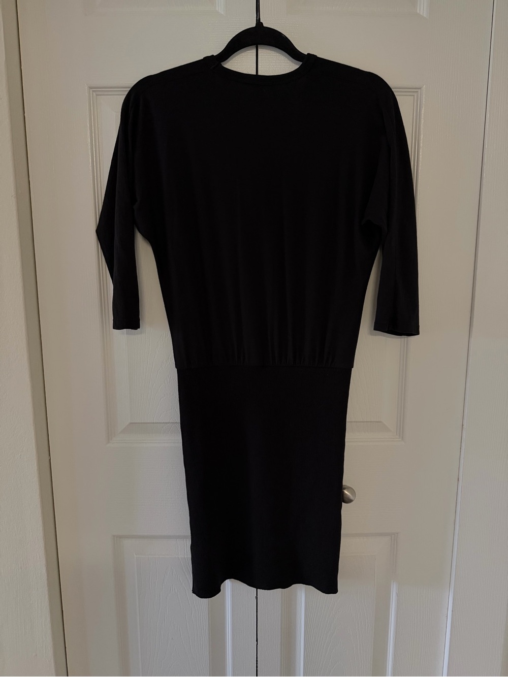 James Perse Black Mixed Media Blouson Dress WVD6472 Size 0 - Picture 3 of 7